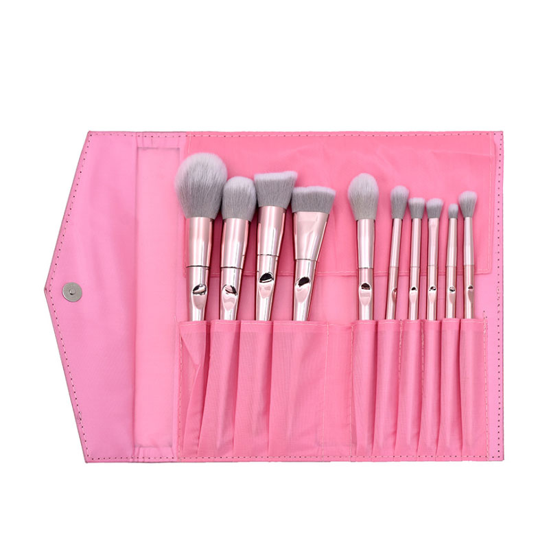 Qulu Dropshipping 10pcs Pro Makeup Brushes Set Cosmetic Eyeshadow Powder Foundation Blush Lip Brush Tool